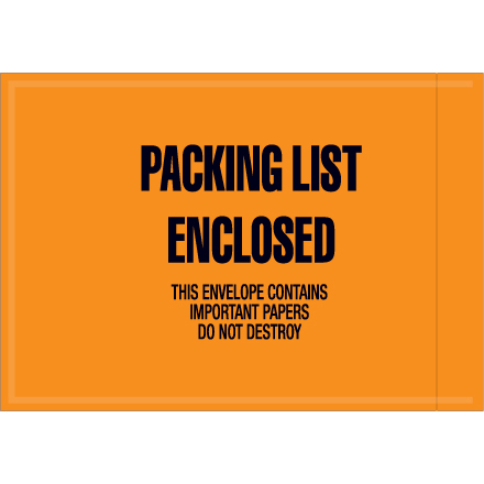 4 <span class='fraction'>1/2</span> x 6" - "Packing List Enclosed" Envelopes